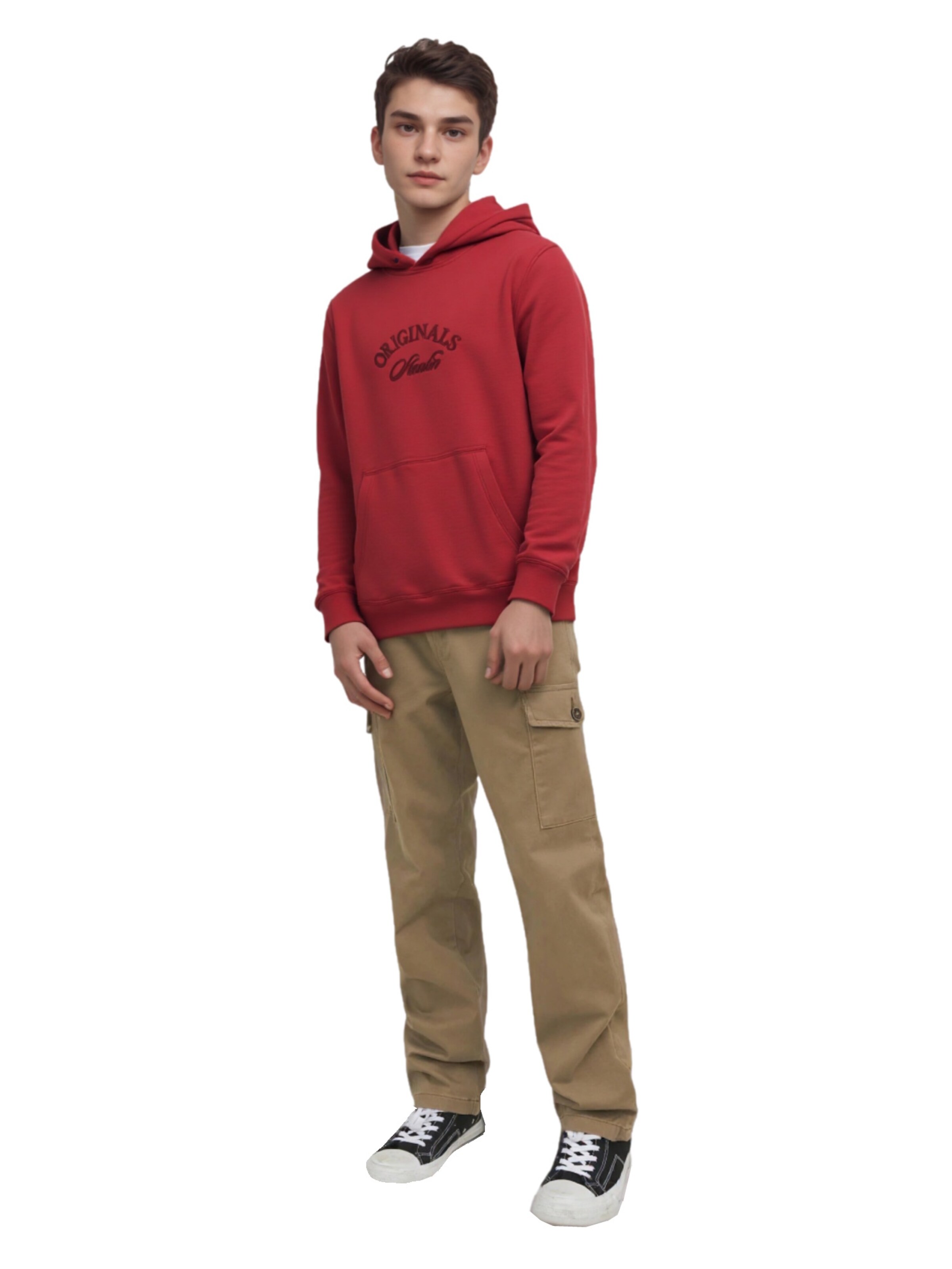 Sweat 'Bleecker Branding' Jack & Jones Junior en rouge