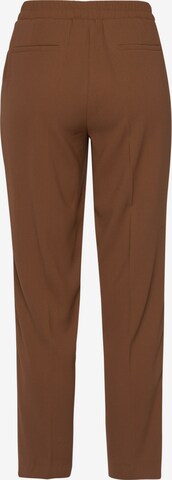 MORE & MORE Regular Trousers with creases in Brown