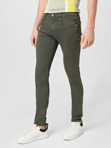 Skinny Jeans 'ANBASS' di REPLAY in verde: frontale