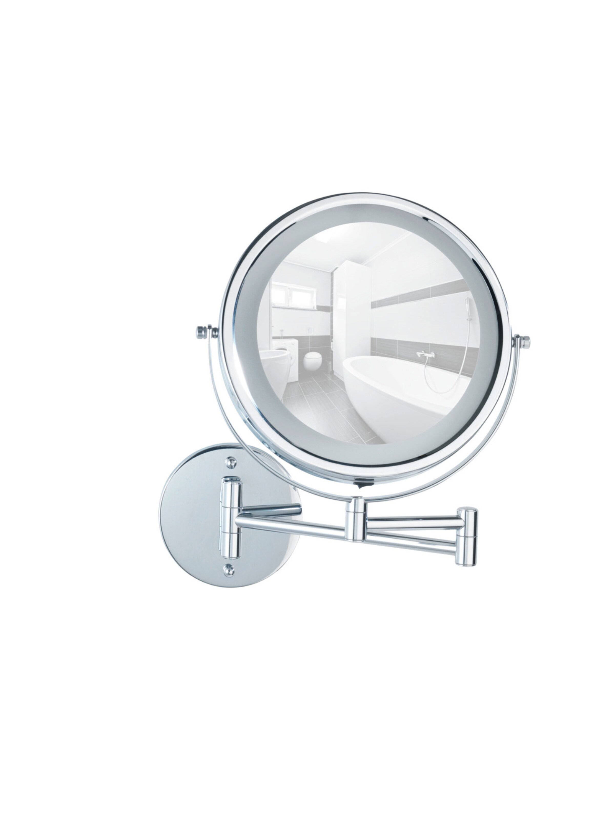 Wenko Cosmetic Mirror 'Lumi' in Silver