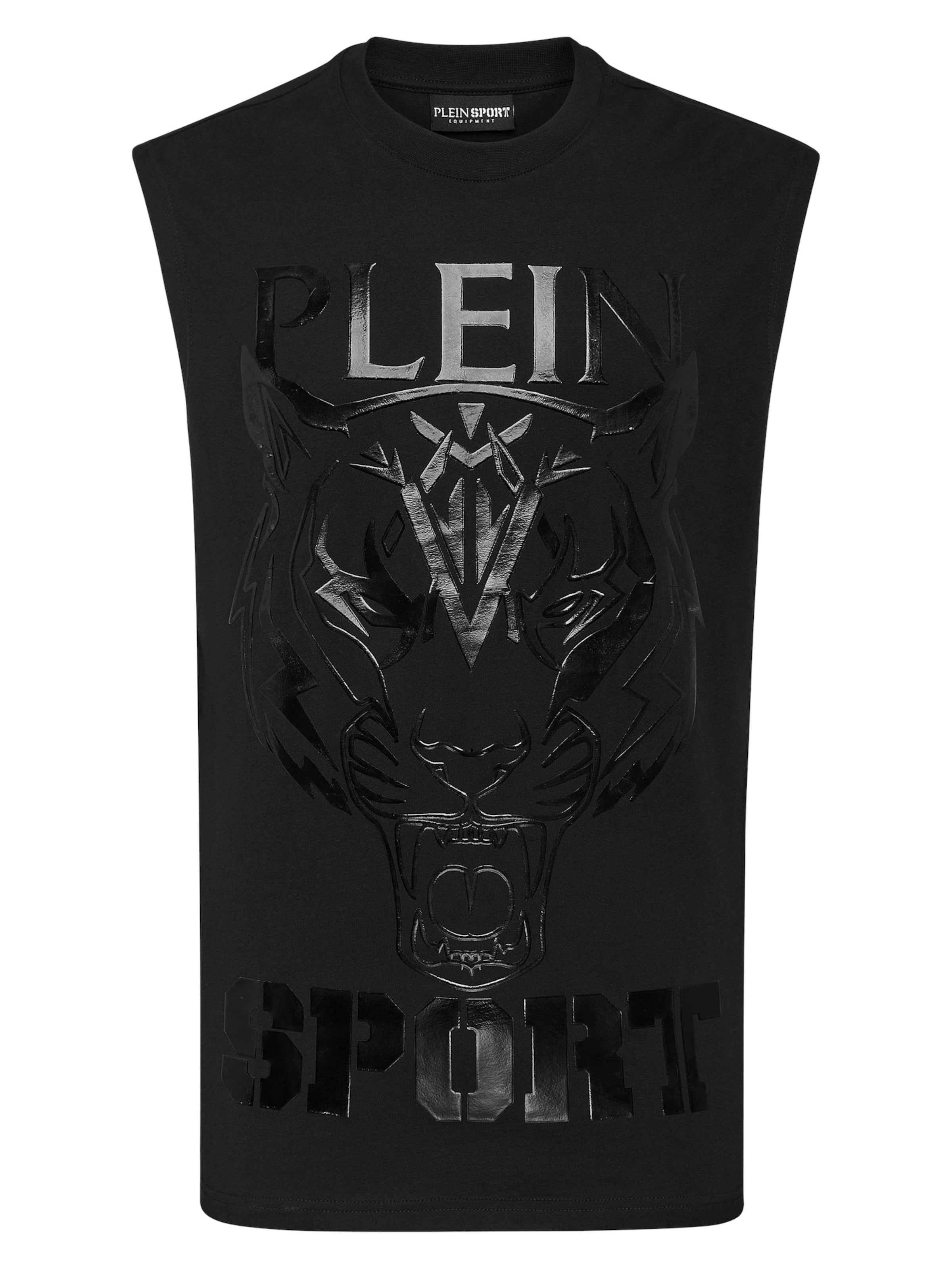 Plein Sport - Camisa 'Tiger' em preto: frente