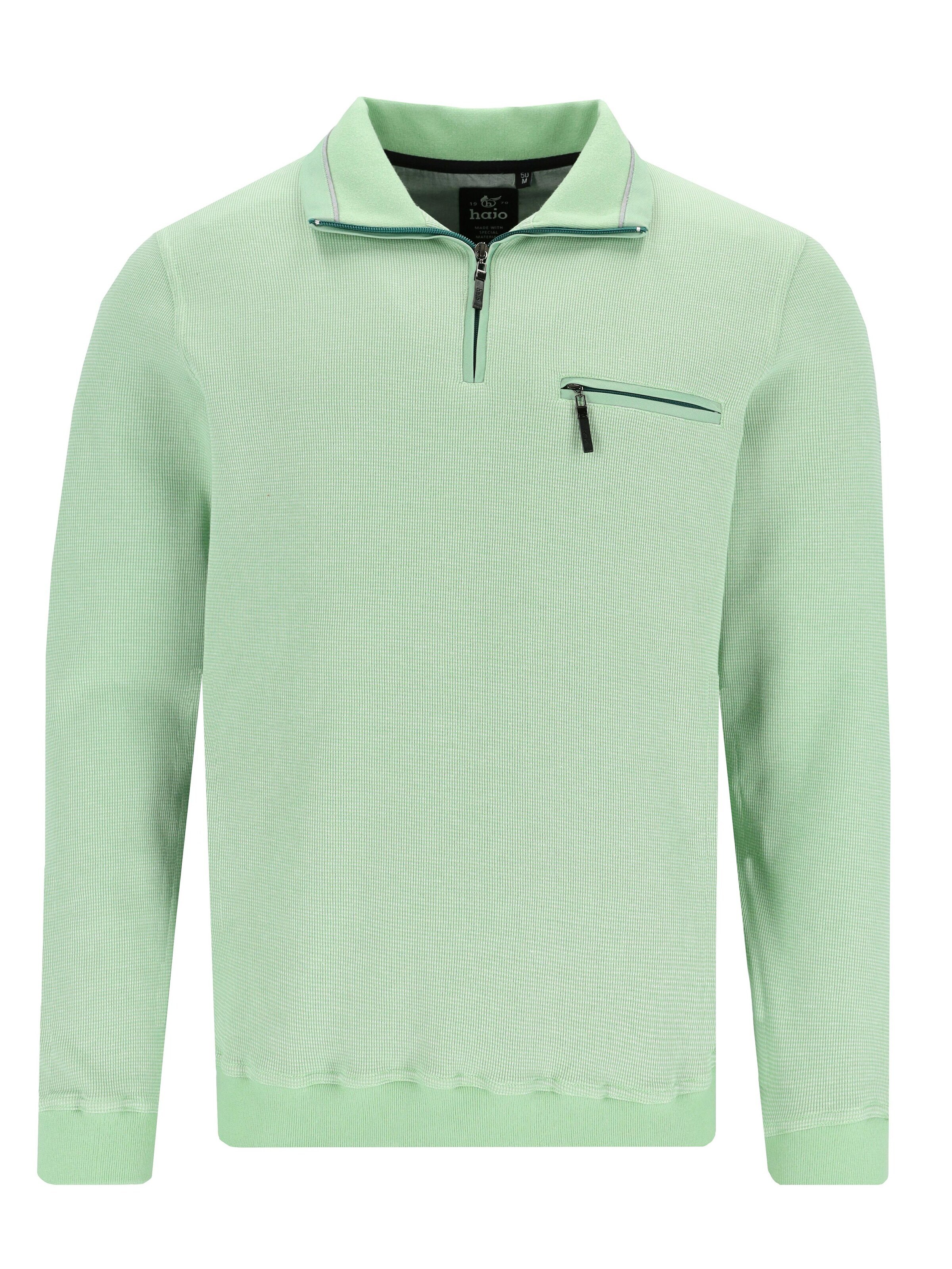 HAJO Sweatshirt 'Sweatshirt in Zweitonoptik'‌‌‌‌‌‌‌‌ in Grün: Vorderseite