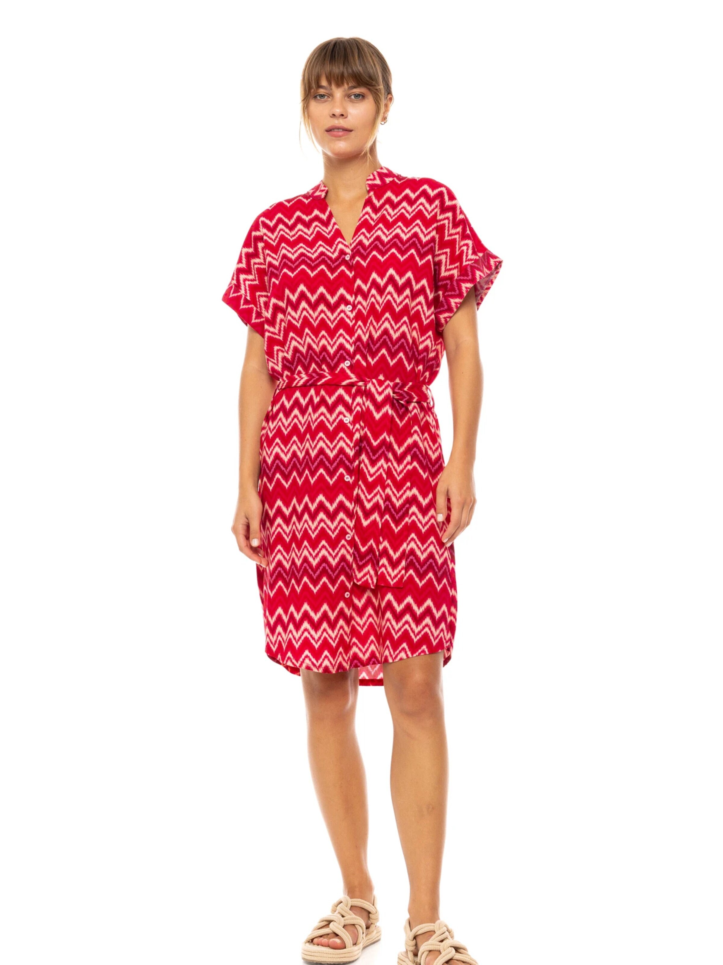 Pink Label Zomerjurk in Rood: voorkant