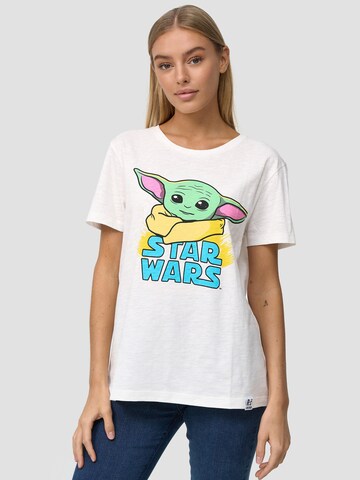 Recovered T-Shirt 'Star Wars The Mandalorian Child' in Beige: predná strana