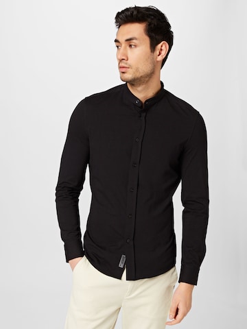 DRYKORN Slim fit Button Up Shirt 'TAROK' in Black: front