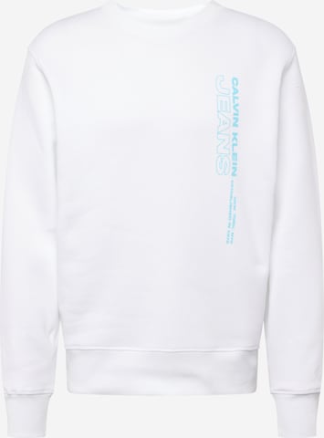 Sweat-shirt Calvin Klein Jeans en blanc : devant