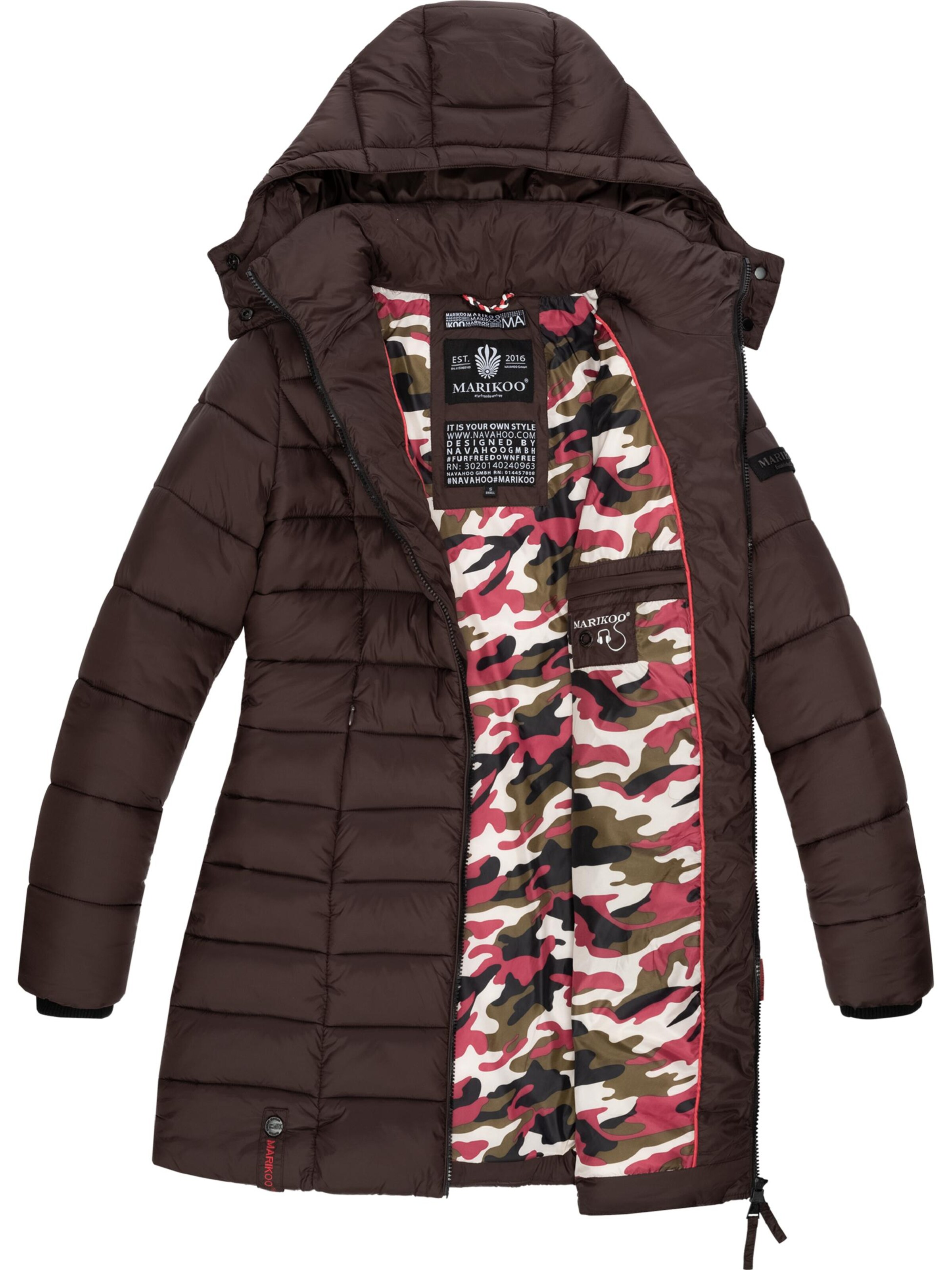 MARIKOO Zimný kabát 'Abendsternchen' - Hnedá