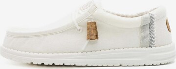 HEY DUDE Moccasins 'Wally Break Stitch' in White