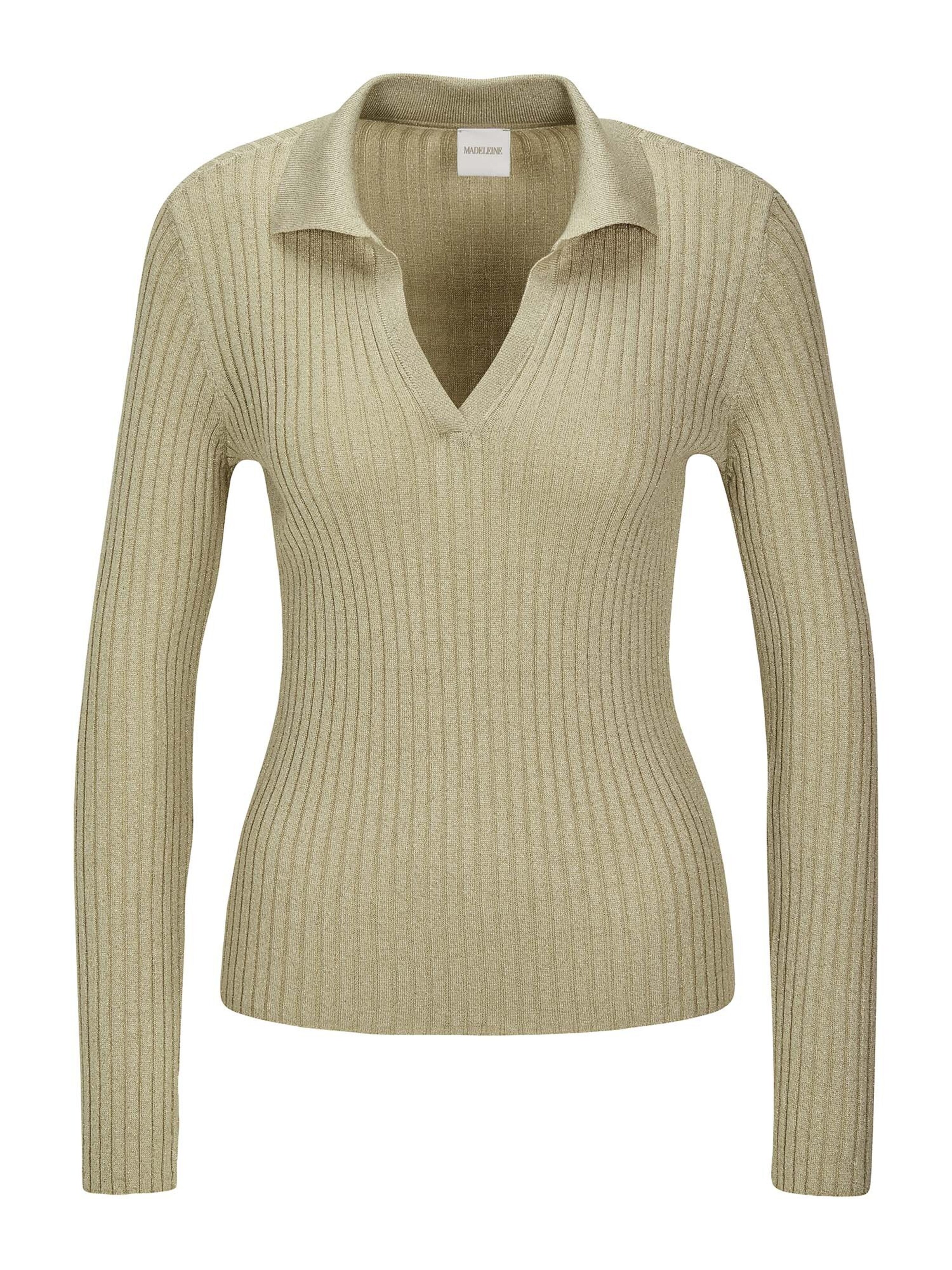 MADELEINE Trui in de kleur Olijfgroen, Productweergave