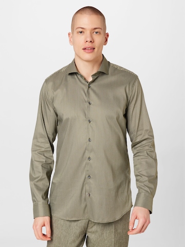 ETERNA - Ajuste regular Camisa en verde: frente