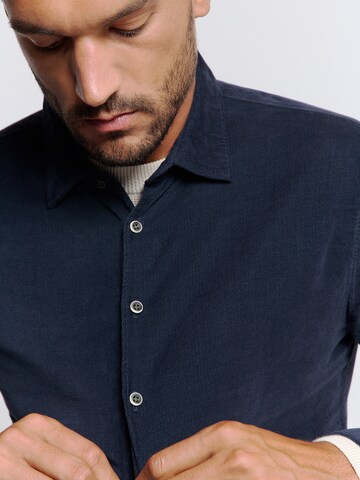 No Excess Regular fit Overhemd in Blauw