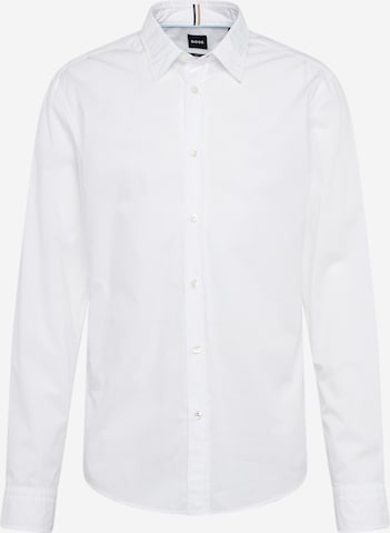 BOSS Slim fit Button Up Shirt 'ROAN' in White: front