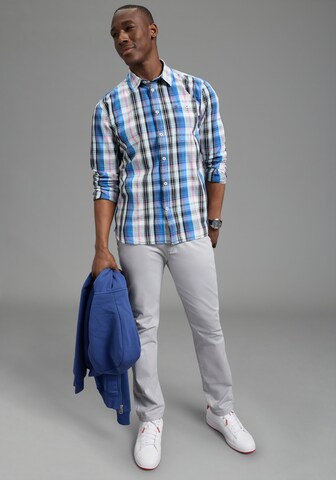 DELMAO Regular fit Button Up Shirt in Blue