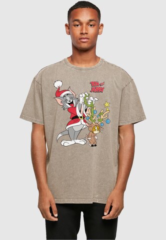ABSOLUTE CULT Shirt 'Tom And Jerry - Reindeer' in Brown: front