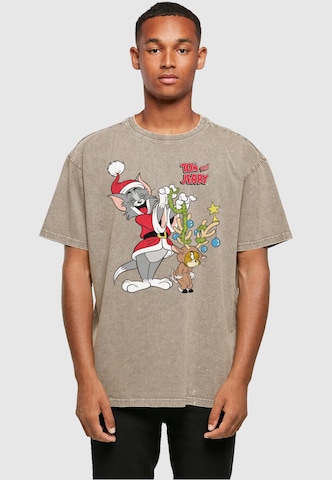 ABSOLUTE CULT Shirt 'Tom And Jerry - Reindeer' in Bruin: voorkant