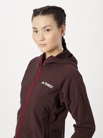 Veste en polaire fonctionnelle 'Techrock' ADIDAS TERREX en marron