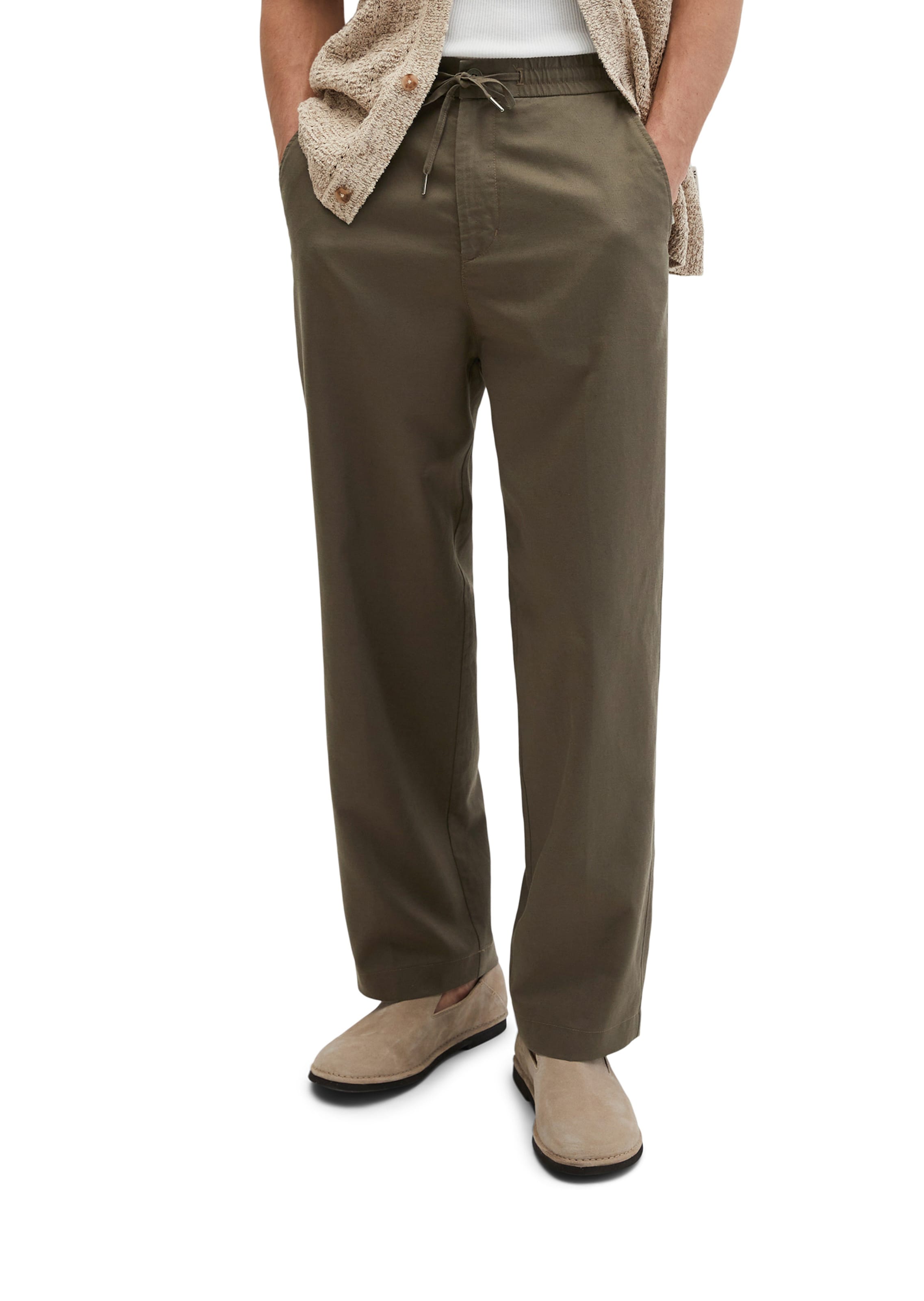 Marc O'Polo Loose fit Trousers 'Mossbo' in Brown: front