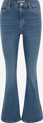 TOPSHOP Petite Flared Jeans in Blue: front