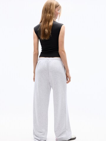 Pull&Bear Wide Leg Hose in Grau