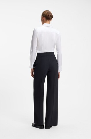 HUGO Wide leg Trousers with creases in Black