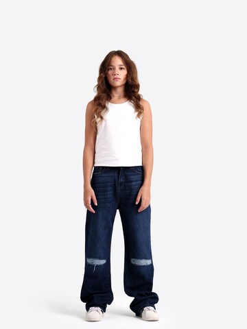 Solang Regular Hose Denim lässiger Schnitt in Blau: Vorderseite