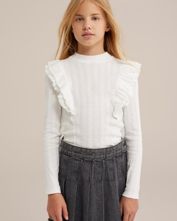 T-Shirt WE Fashion en blanc : devant