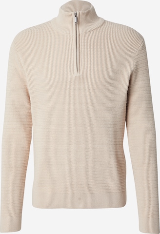 SELECTEDPulover 'SLHTHEO' - bež boja: prednji dio