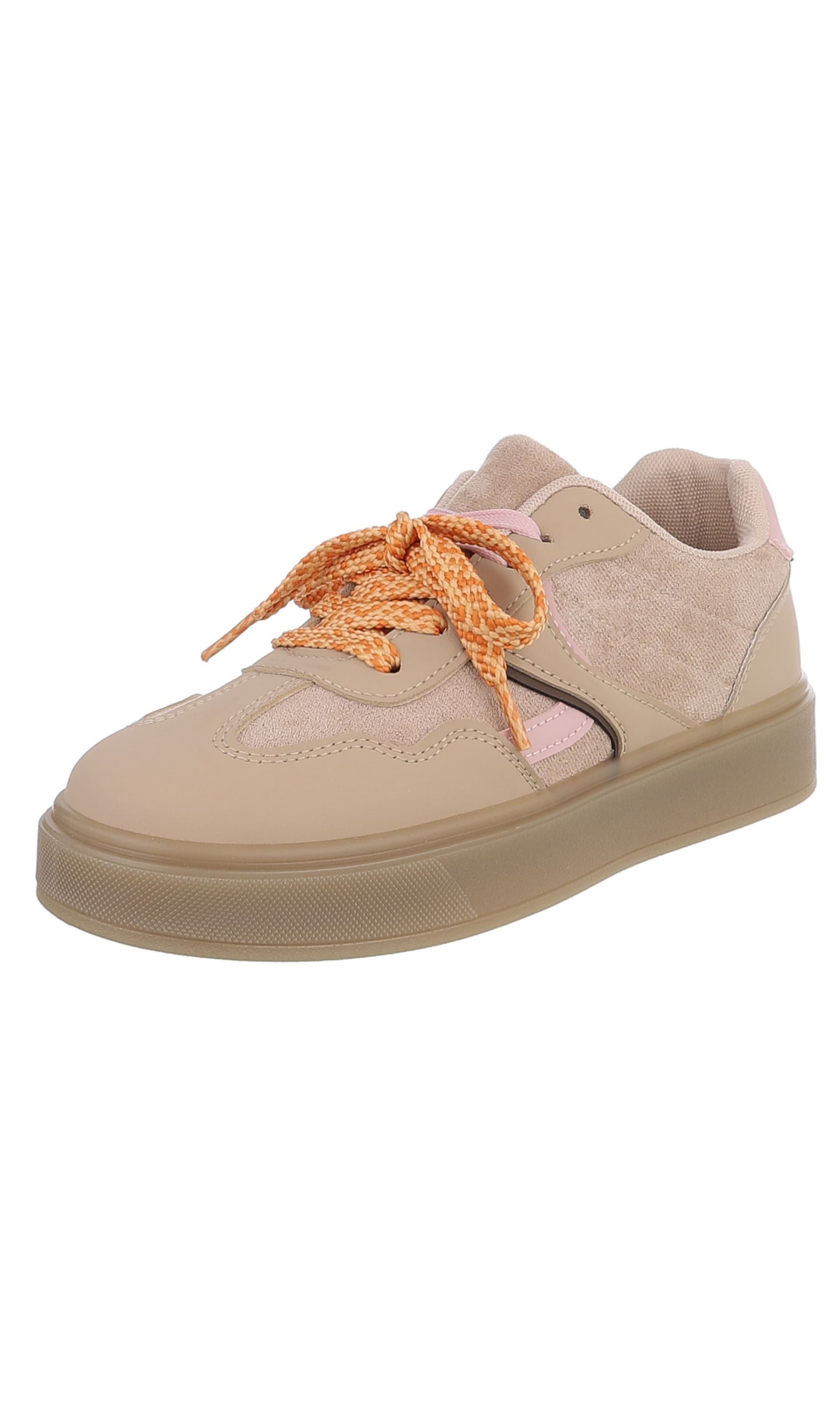 Ital-Design Sneaker in 36 in hellbraun / dunkelbraun / rosa, Produktansicht