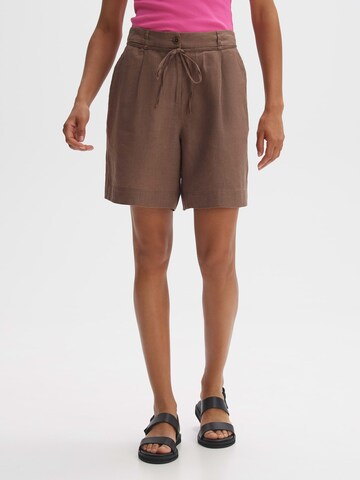 OPUS Loosefit Bandplooibroek 'Marilla' in Bruin: voorkant
