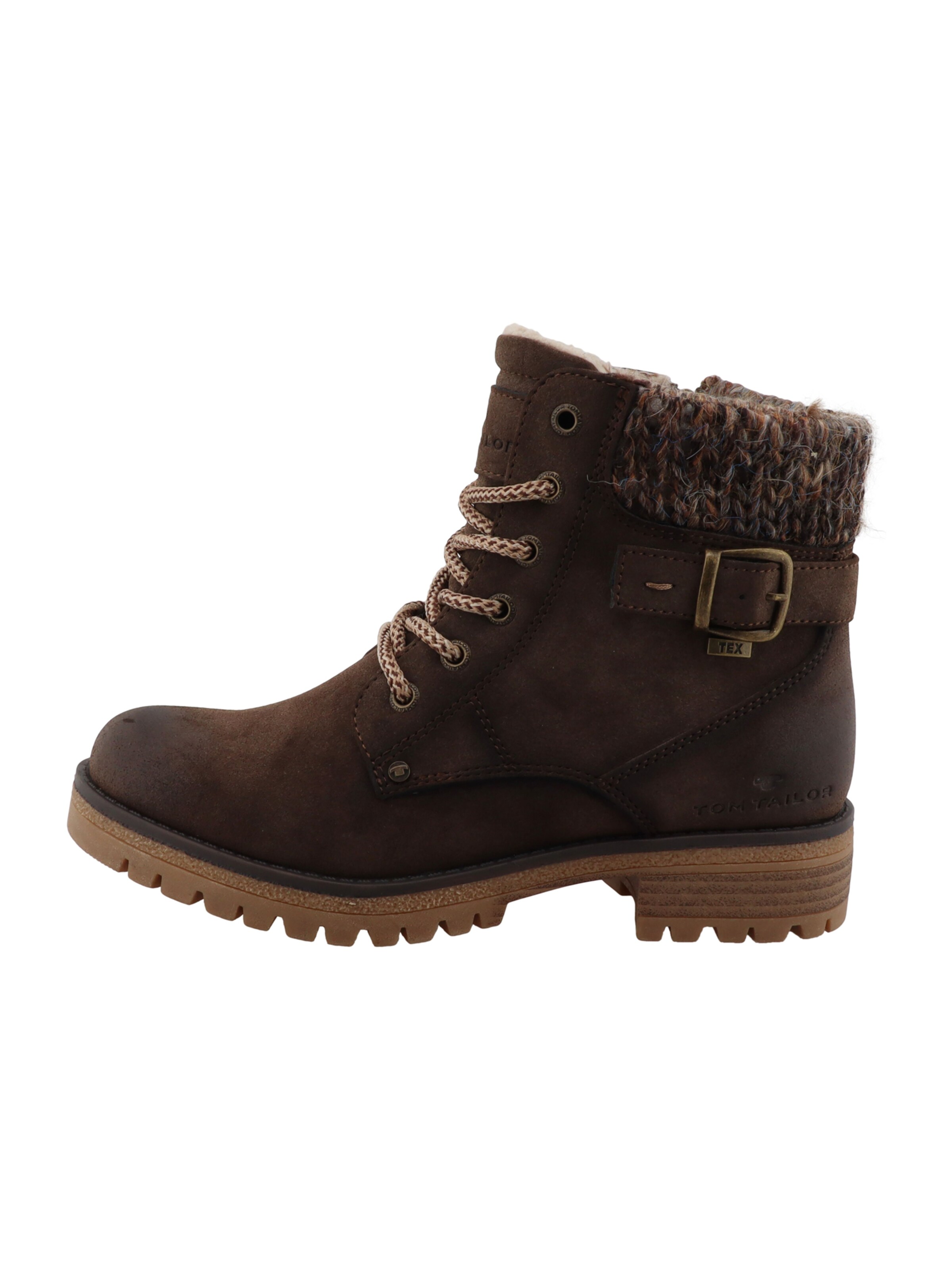 Bottines à lacets TOM TAILOR en marron : devant