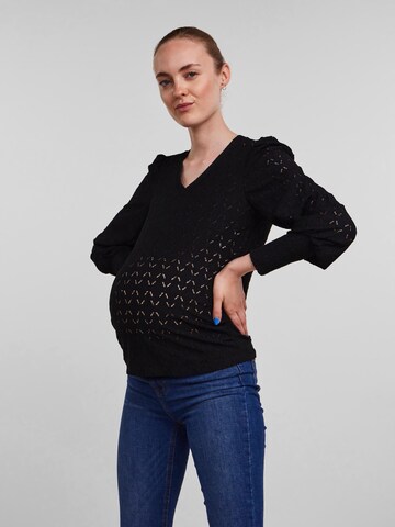 Pieces Maternity Shirt 'Christy' in Black: front