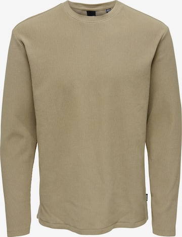 Sweat-shirt 'BERKELEY' Only & Sons en beige : devant