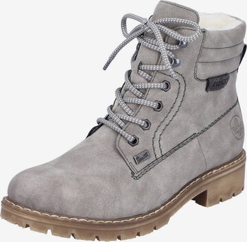 Rieker Lace-Up Ankle Boots in Grey: front