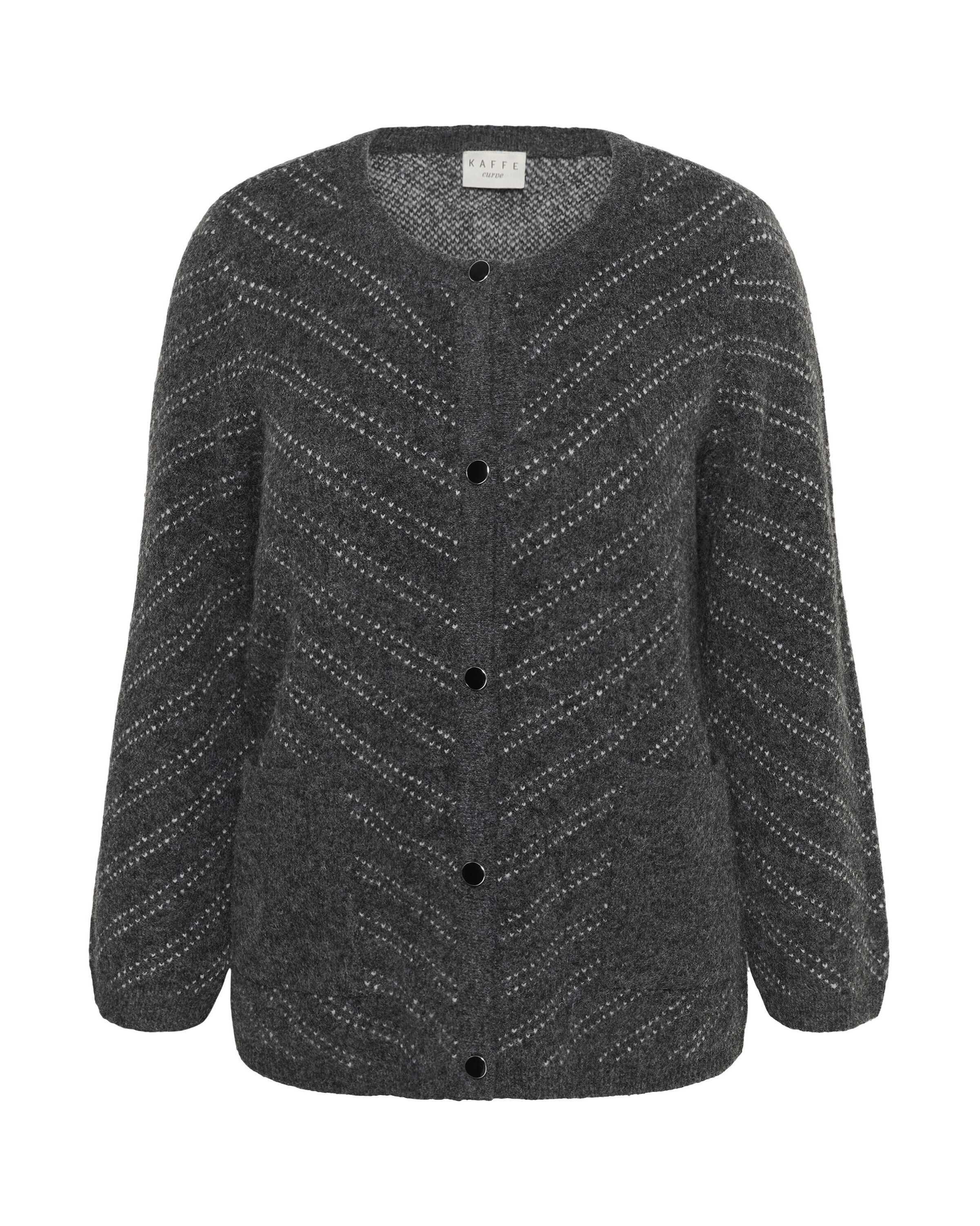 Cardigan 'Hilma ' KAFFE CURVE en gris : devant