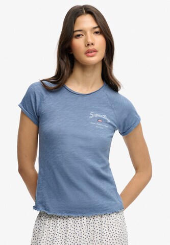 T-shirt 'Athletic Essentials Slub' Superdry & Co en bleu : devant