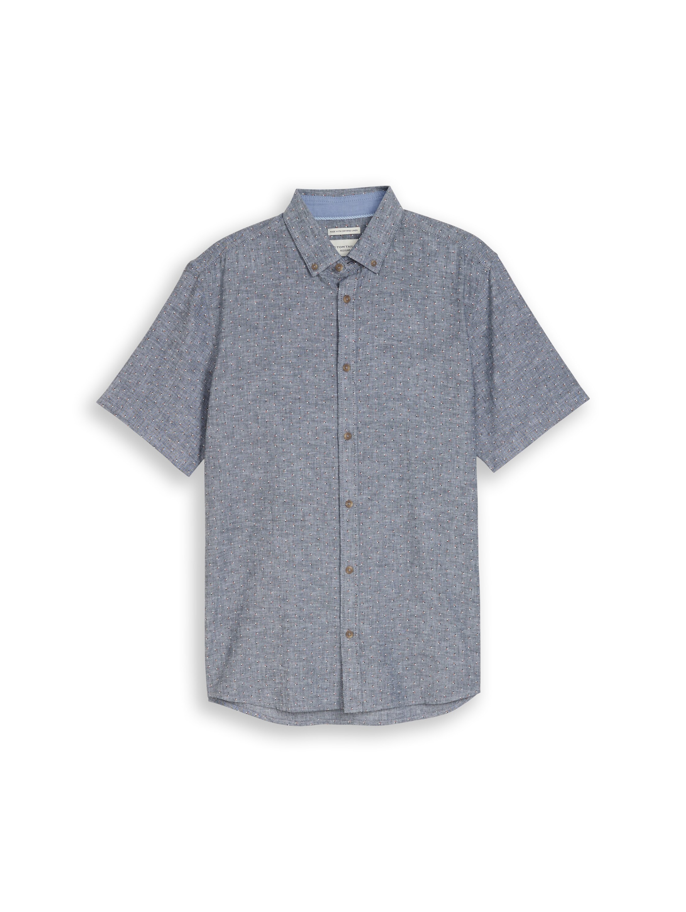 TOM TAILOR Hemd in navy / blaumeliert / cognac / weiß, Produktansicht