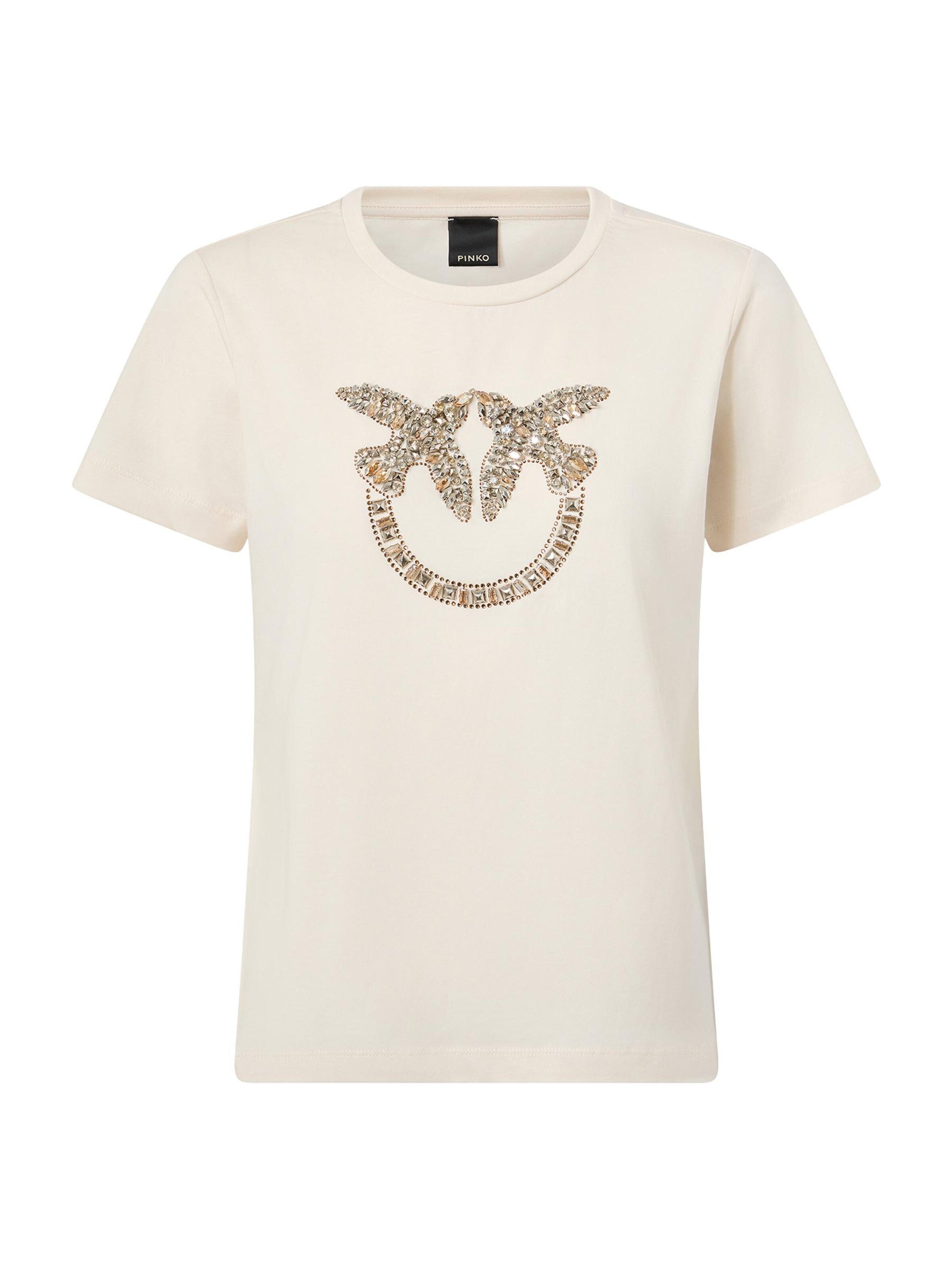 Maglietta 'PINKO QUENTIN T-SHIRT JERSEY T-SHIRT' in L PINKO di colore beige, Visualizzazione prodotti