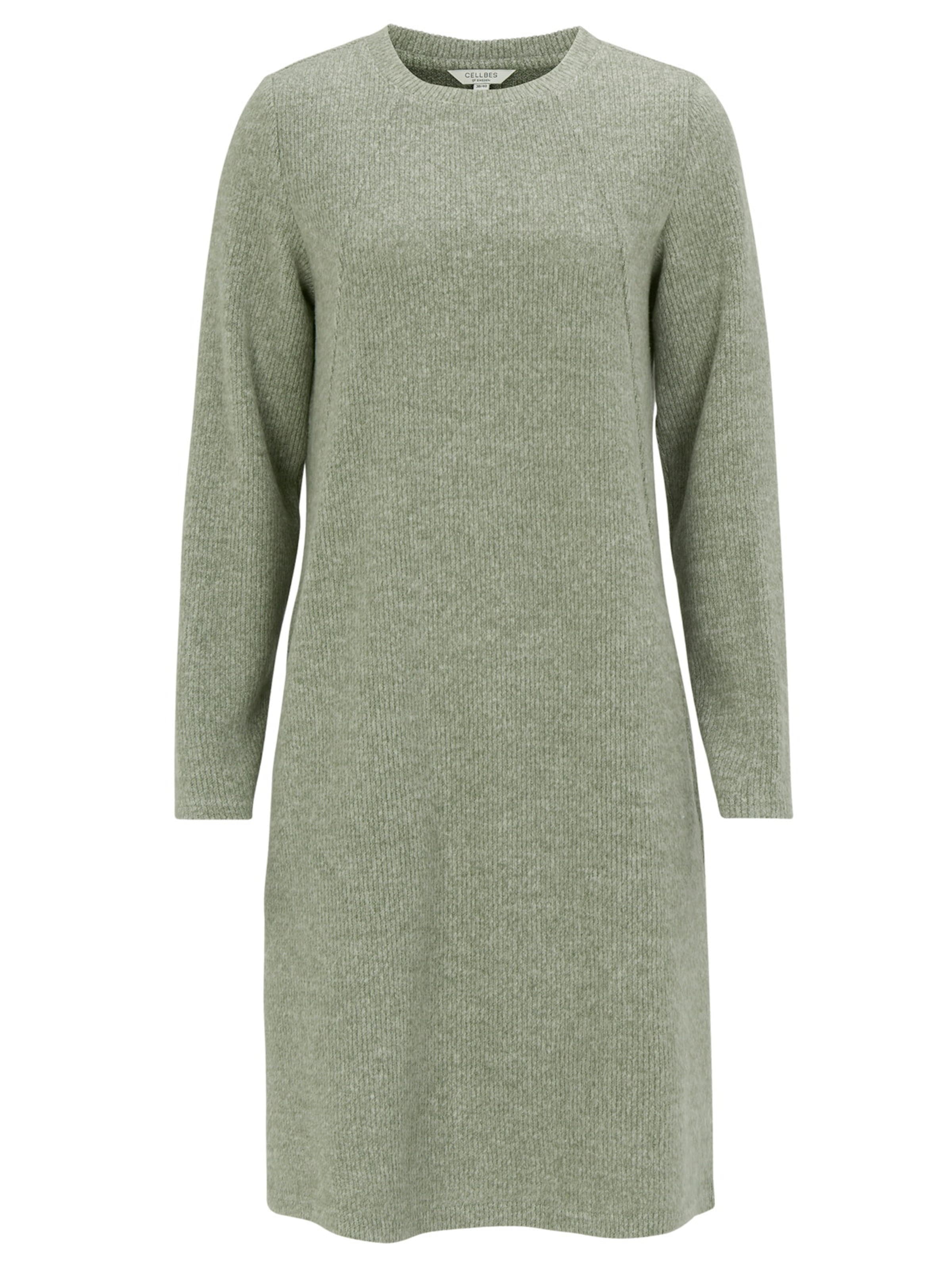 Cellbes of Sweden Gebreide jurk in Groen: voorkant