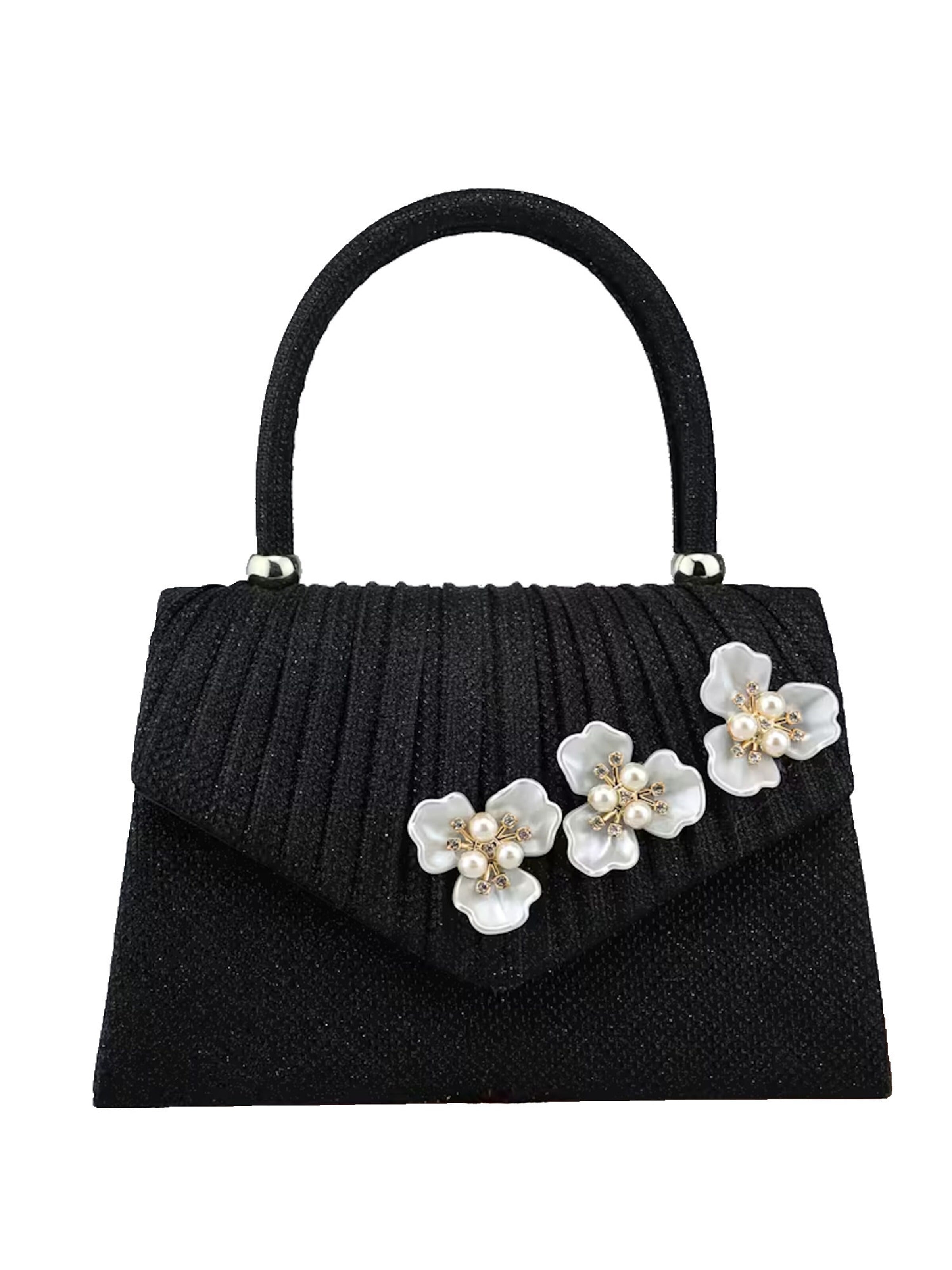 Tomshop24-7 Handbag 'Abendtasche Camellia I, mini' in Black: front