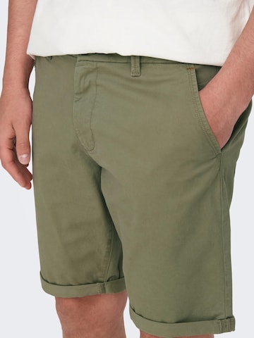 Only & Sons Regular Shorts 'Peter' in Grün