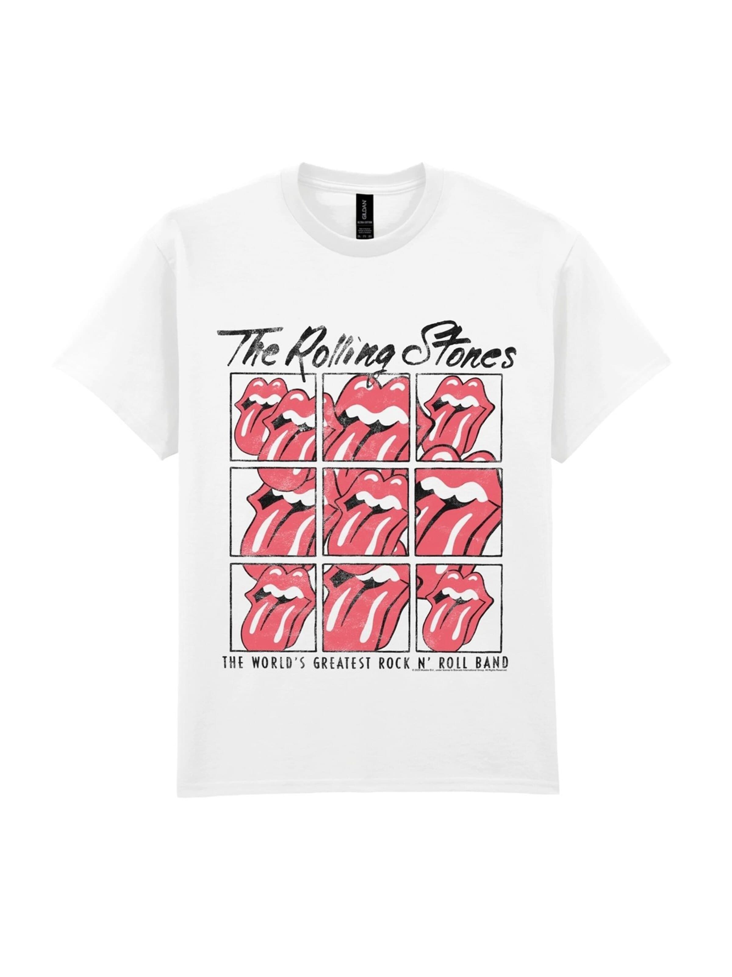 THE ROLLING STONES Shirt 'Rolling Stones Greatest Rock and Roll band' in White: front
