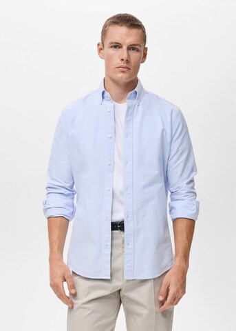 MANGO MAN Regular fit Button Up Shirt 'Oxford' in Blue: front