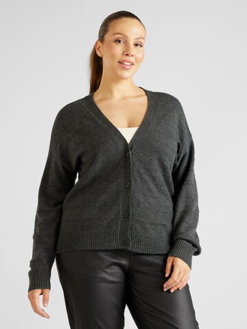 ONLY Carmakoma Knit cardigan 'KATIA' in Grey: front