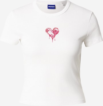 smėlio HUGO Marškinėliai 'Dever': priekis