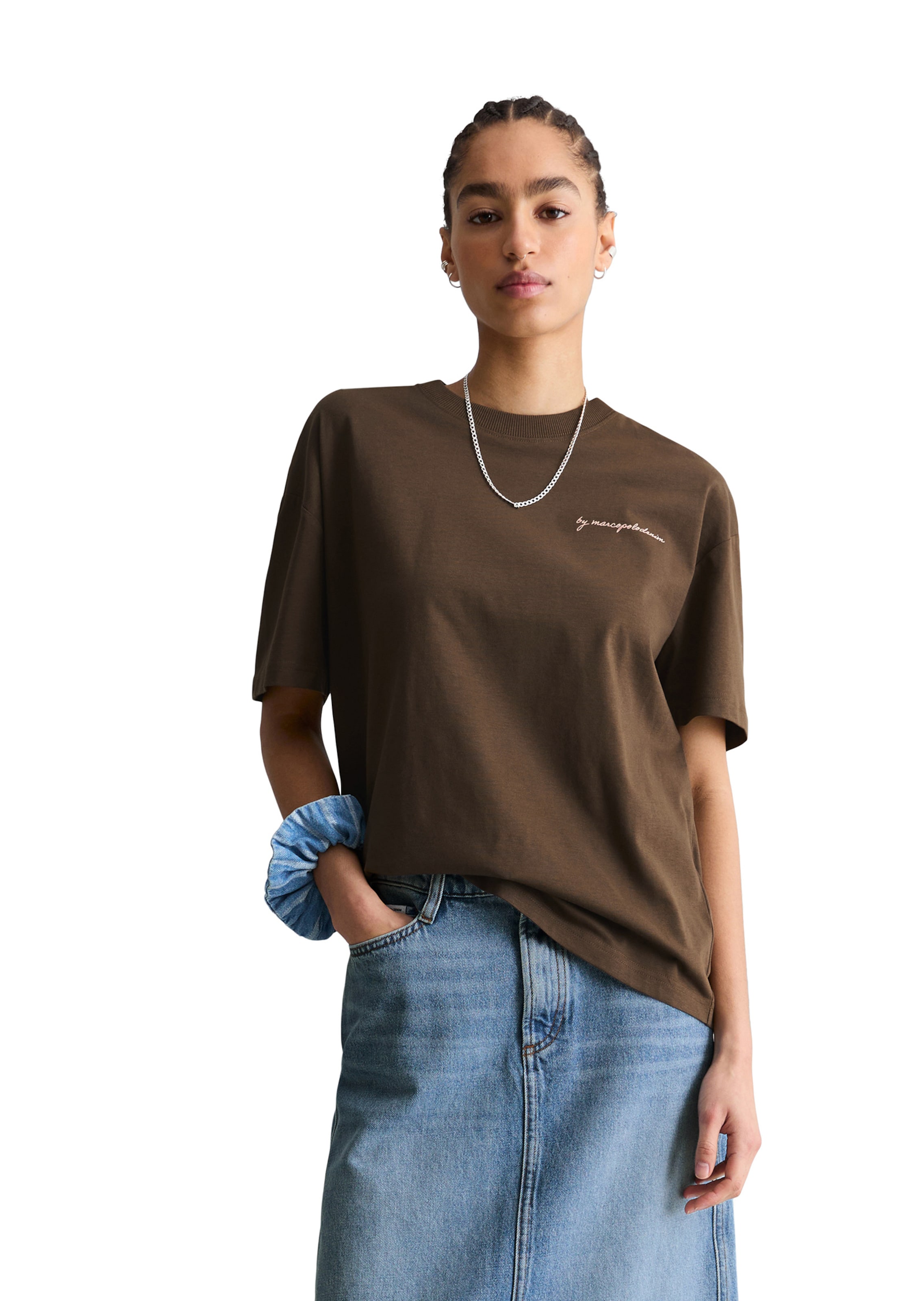 Marc O'Polo DENIM T-Shirt in Braun: Vorderseite