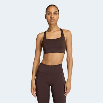 ADIDAS PERFORMANCE Bustier Sport-BH 'Optime' in Braun: Vorderseite