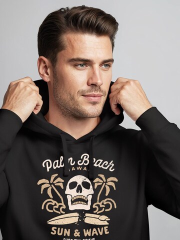 Neverless Sweatshirt 'Skull Surfing'‌‌‌‌‌‌ in Schwarz