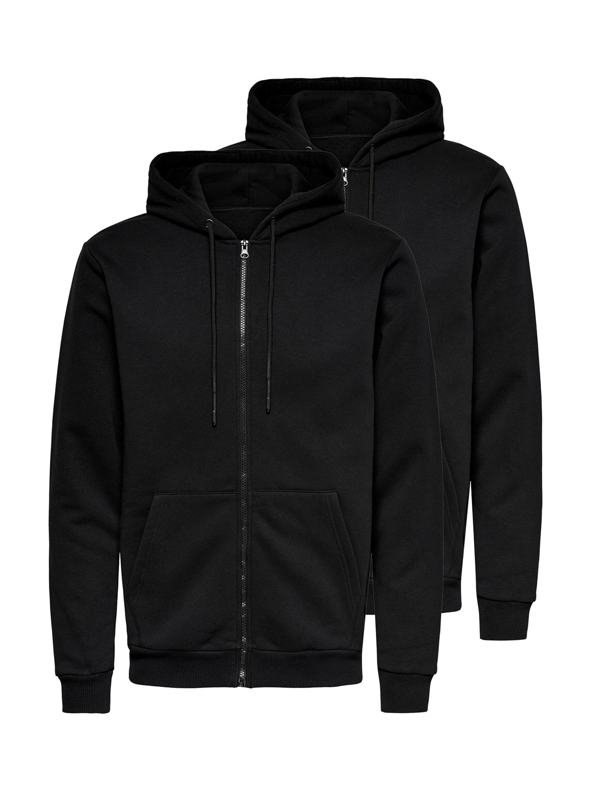 Only & Sons Sweatjacke 'Ceres'‌‌‌‌‌‌‌ in Schwarz: Vorderseite