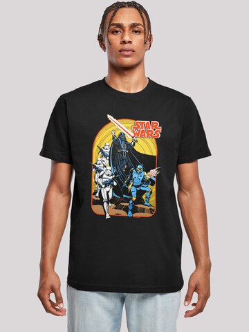 F4NT4STIC T-Shirt 'Star Wars Vintage Comic Scene' in Schwarz: predná strana