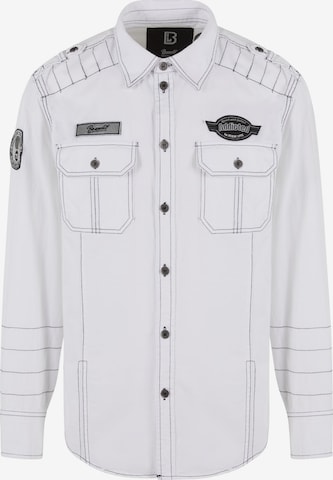 Coupe regular Chemise 'Luis' Brandit en blanc : devant